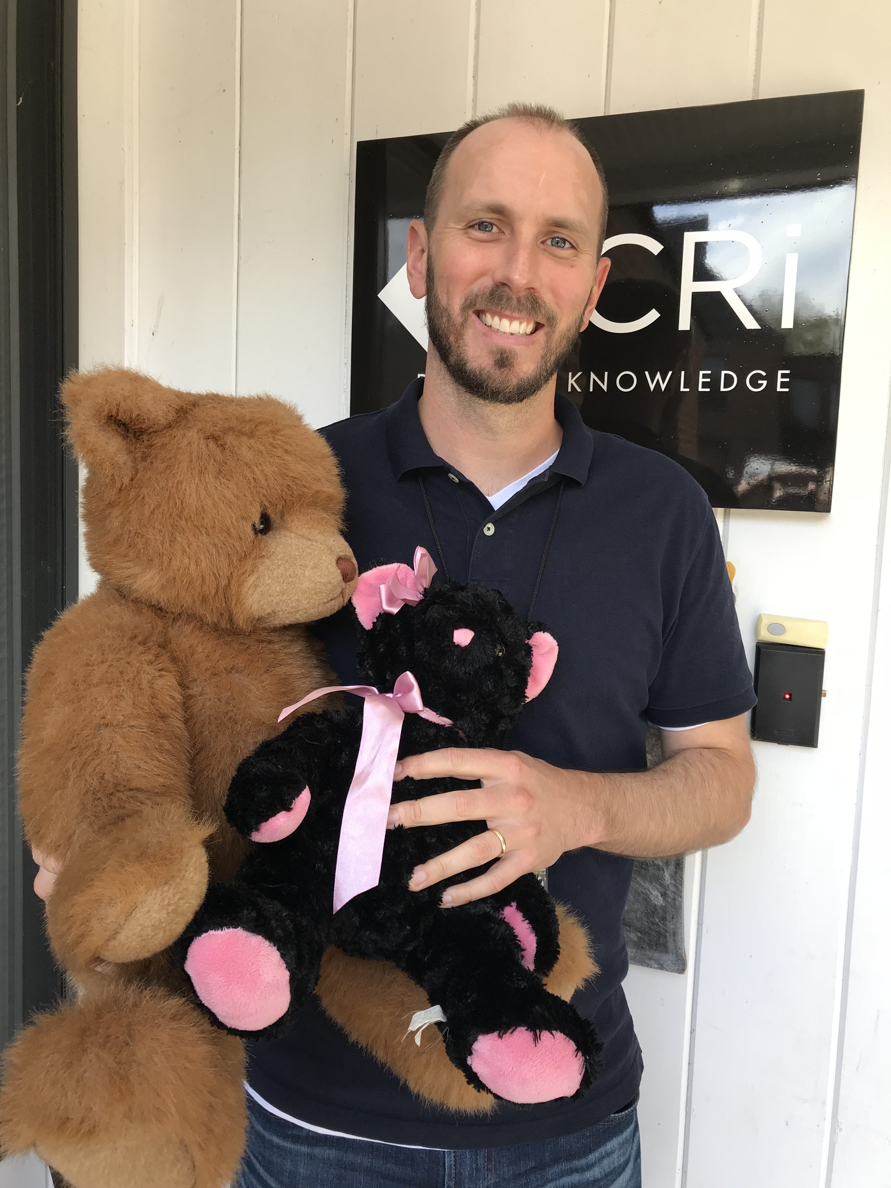 Andrew Greets Every GA-CCRi Visitor with a Teddy Bear!