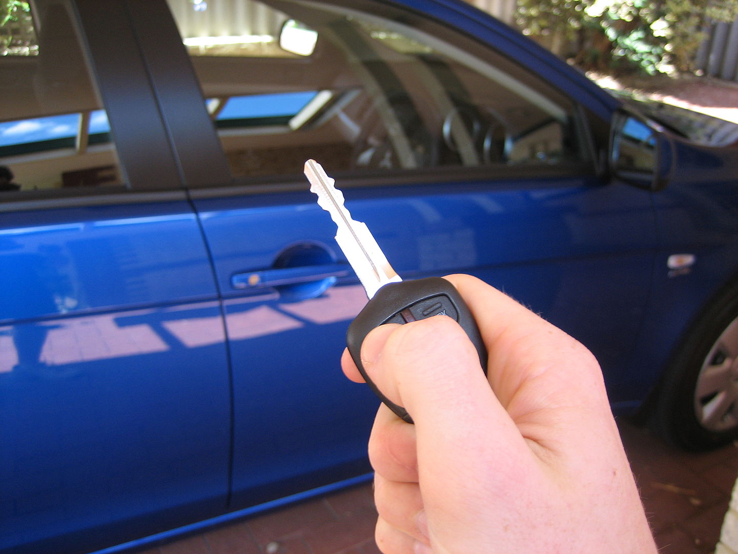 A key fob in action.